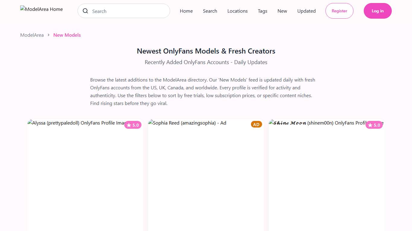 New OnlyFans Models (January 2026) Fresh & Verified Creators ModelArea